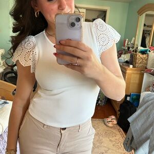 steve madden eyelet short sleeve